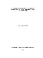 A computational study of chiral separation of tryptophan by using cyclodextrin