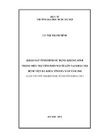 Khảo sát tình hình sử dụng kháng sinh trong điều trị viêm phổi người lớn tại khoa nội bệnh viện đa khoa tỉnh hà nam năm 2012