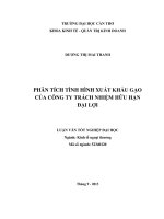 Phân tích tình hình xuất khẩu gạo của công ty trách nhiệm hữu hạn đại lợi