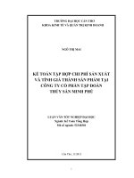 Kế toán tập hợp chi phí sản xuất và tính giá thành sản phẩm tại công ty cổ phần tập đoàn thủy sản minh phú