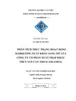 phân tích thực trạng hoạt động marketing xuất khẩu sang mỹ của công ty cổ phần xuất nhập khẩu thủy sản cần thơ (caseamex)