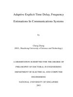 Adaptive explicit time delay, frequency estimations in communications systems