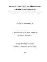 The end of comparative philosophy and the task of comparative thinking 