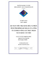 kế toán tiêu thụ hàng hóa và phân tích tình hình lợi nhuận của công ty cổ phần nông sản thực phẩm xuất khẩu cần thơ