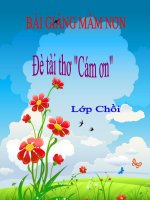 Bài giảng điện tử mầm non lớp Chồi đề tài Thơ Cám ơn