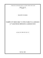 Nghiên cứu động học và công nghệ của LASER rắn Cr3+LiSAF được bơm bằng LASER bán dẫn