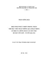 Luận văn: Biện pháp phát triển phong trào thể dục thể thao thông qua hoạt động lễ hội của đồng bào các dân tộc huyện Yên Sơn - Tuyên Quang