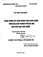 hoàn thiện kế toán ngân sách nhà nước trên địa bàn thành phố hà nội qua kho bạc nhà nước