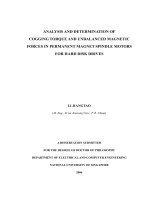 Analysis and determination of cogging torque and unbalanced magnetic forces in permanent magnet spindle motors for hard disk drives