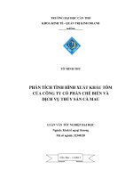 Phân tích tình hình xuất khẩu tôm của công ty cổ phần chế biến và dịch vụ thủy sản cà mau