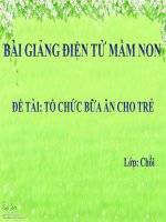 Bài giảng điện tử mầm non lớp Chồi đề tài Tổ chức bữa ăn cho trẻ