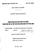 hoàn thiện các giải pháp tài chính thích ứng với xu thế tự do hóa nền kinh tế ở việt nam