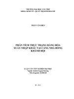 Phân tích thực trạng hàng hóa xuất   nhập khẩu tại cảng nhà rồng khánh hội