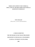 Model development for numerical simulation of the behaviors of ph stimulus responsive hydrogels 