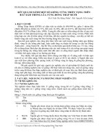 Kết quả so sánh một số giống vừng triển vọng trên đất xám trồng lúa vùng Đồng Tháp Mười