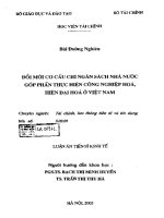 đổi mới cơ cấu chi ngân sách nhà nước góp phần thực hiện công nghiệp hóa hiện đại hóa ở việt nam