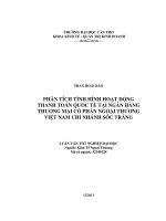 Phân tích tình hình hoạt động thanh toán quốc tế tại ngân hàng thương mại cổ phần ngoại thương việt nam chi nhánh sóc trăng