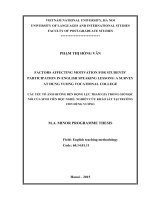 FACTORS AFFECTING MOTIVATION FOR STUDENTS PARTICIPATION IN ENGLISH SPEAKING LESSONS  a SURVEY AT HUNG VUONG VOCATIONAL COLLEGE 