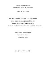 kế toán bán hàng và xác định kết quả kinh doanh tại công ty tnhh dược phẩm hồng mai