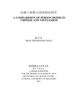 A comparision of person deixis in chinese and vietnamese