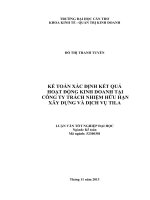 kế toán xác định kết quả hoạt động kinh doanh tại công ty trách nhiệm hữu hạn xây dựng và dịch vụ tila