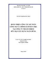 hoàn thiện công tác kế toán công nợ và chính sách bán chịu tại công ty trách nhiệm hữu hạn xây dựng ngân hùng