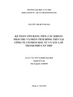 kế toán vốn bằng tiền, các khoản phải thu và phân tích dòng tiền tại công ty cổ phần đầu tư và xây lắp thành phố cần thơ