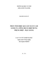 phân tích hiệu quả sản xuất cam sành của nông hộ xã hiệp hưng phụng hiệp – hậu giang