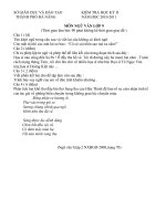 KIỂM TRA HỌC KỲ II MÔN NGỮ VĂN 9 THÀNH PHỐ ĐÀ NẴNG NĂM HỌC 2010 2011