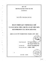 Hoàn thiện quy trình bào chế và xây dựng tiêu chuẩn cơ sở viên nén ketoprofen tác dụng kéo dài