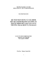 kế toán bán hàng và xác định kết quả kinh doanh tại công ty trách nhiệm hữu hạn sản xuất thương mại  dịch vụ m e k k o