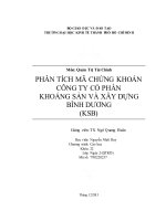 Phân tích mã chứng khoán công ty cổ phần khoáng sản và xây dựng bình dương (KSB) 
