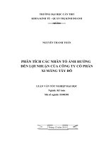 phân tích các nhân tố ảnh hưởng đến lợi nhuận của công ty cổ phần xi măng tây đô