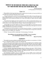 Giám sát sự lưu hành của virus cúm a h5n1 ở gia cầm tại 4 chợ đầu mối trên địa bàn thành phố hà nội