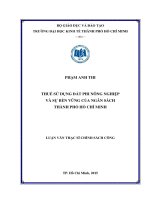 Thuế sử dụng đất phi nông nghiệp và sự bền vững của ngân sách thành phố hồ chí minh 