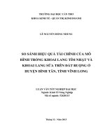 so sánh hiệu quả tài chính của mô hình trồng khoai lang tím nhật và khoai lang sữa trên đất ruộng ở huyện bình tân, tỉnh vĩnh long