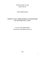 nghiên cứu quy trình chế biến sản phẩm đồ hộp xíu mại nghêu sốt cà chua