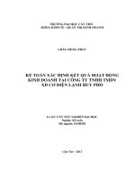 kế toán xác định kết quả hoạt động kinh doanh tại công ty tnhh tmdv xd cơ điện lạnh huy phố