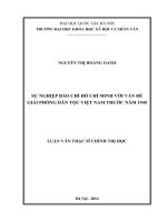 Sự nghiệp báo chí hồ chí minh với vấn đề giải phóng dân tộc việt nam trước năm 1945 