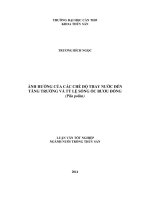 ảnh hưởng của các chế độ thay nước đến tăng trưởng và tỷ lệ sống ốc bươu đồng (pila polita)