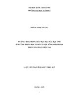 Quản lý hoạt động giáo dục đạo đức học sinh ở trường trung học cơ sở vân nội, đông anh, hà nội trong giai đoạn hiện nay 