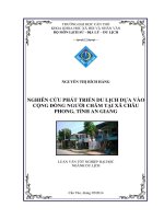 nghiên cứu phát triển du lịch dựa vào cộng đồng ngƣời chăm tại xã châu phong, tỉnh an giang