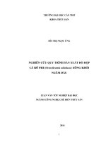 nghiên cứu quy trình sản xuất đồ hộp cá rô phi (oreochromis niloticus) xông khói ngâm dầu