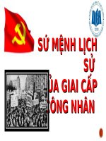 Sứ mệnh lịch sử của giai cấp công nhân  Triết học MácLênin phần 2