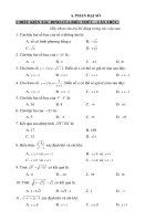 Bài tập trắc nghiệm môn toán lớp 9