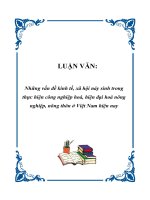 Những vấn đề kinh tế, xã hội nảy sinh trong thực hiện công nghiệp hoá, hiện đại hoá nông nghiệp, nông thôn ở việt nam hiện nay 