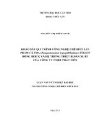 khảo sát qui trình công nghệ chế biến sản phẩm cá tra (pangasianodon hypopththalmus) fillet đông block và hệ thống thiết bị sản xuất của công ty tnhh phát tiến