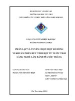 phân lập và tuyển chọn một số dòng vi khuẩn phân hủy tinh bột từ nƣớc thải làng nghề làm bánh pía sóc trăng