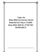 Luận văn hoàn thiện kế toán lưu chuyển hàng hoá tại công ty cổ phần dược phẩm thiết bị y tế hà nội HAPHARCO 