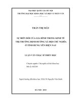 Sự biến đổi của gia đình trong kinh tế trị trường định hướng xã hội chủ nghĩa ở tỉnh hưng yên hiện nay 